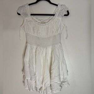 Urban Outfitters White Ruffled Skort Dress